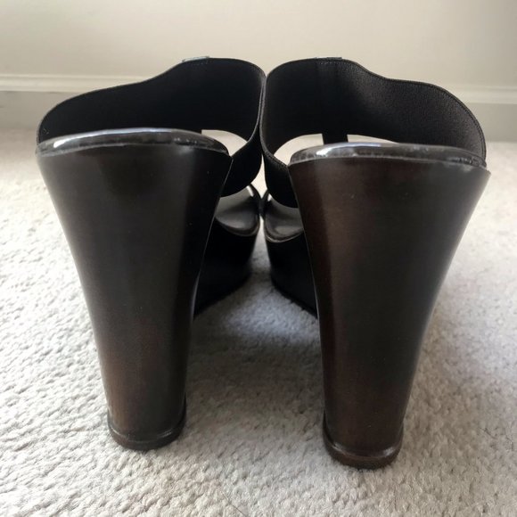 NEW Charles David Dark Brown Wedge Sandals 10M - Picture 10 of 14